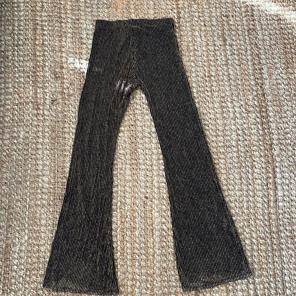 BCBG MAXAZRIA BLACK AND GOLD SHINY SEQUINS HIGH WAISTED STRIPED DISCO PANTS XXS - Picture 2 of 4